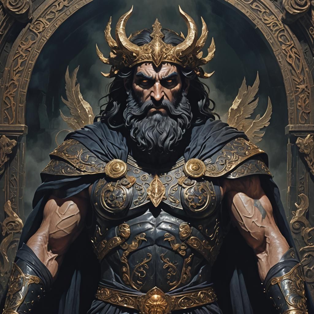 Hades, God of Underworld: Dramatic Ethereal Portrait