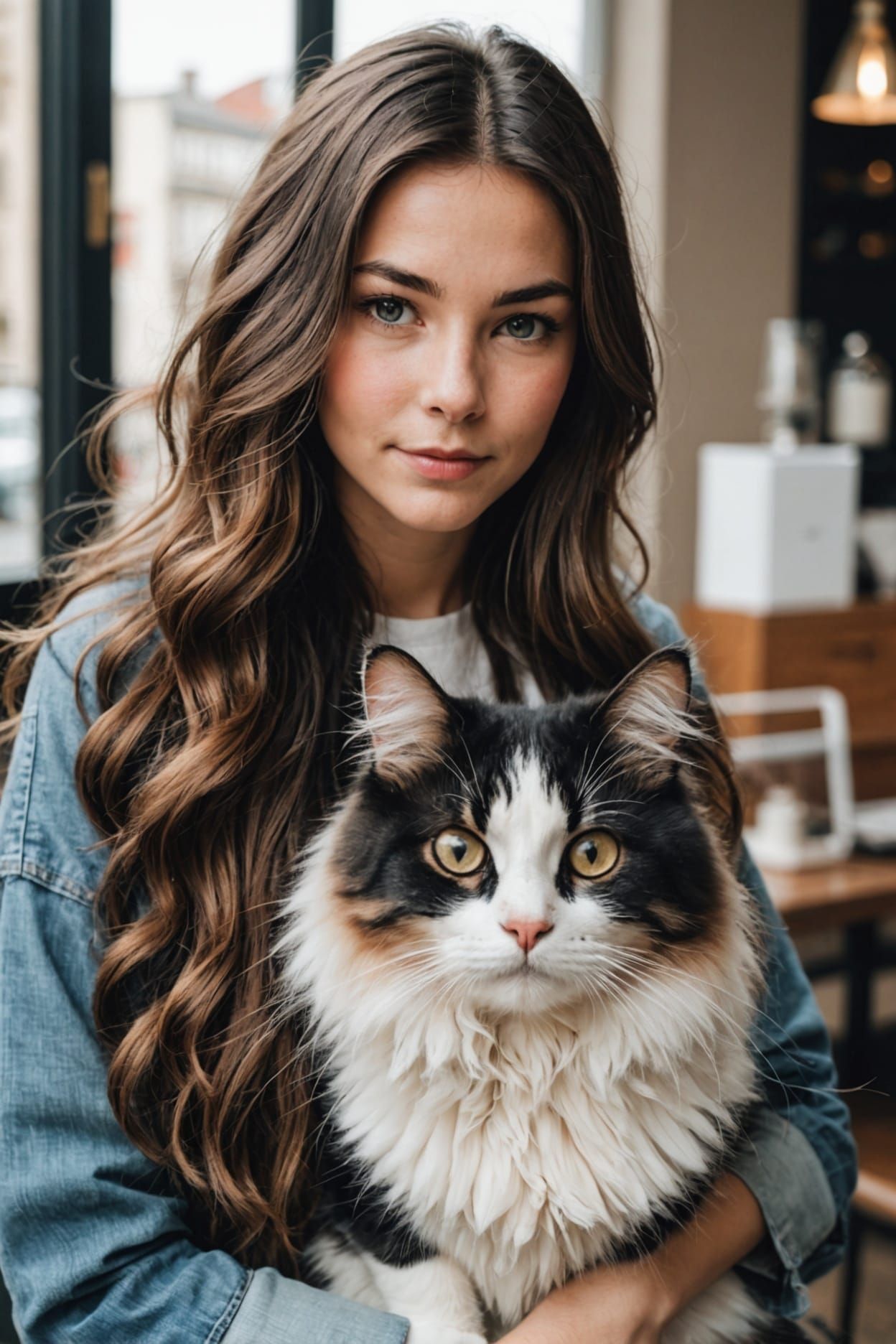 Person with Cat: Fun Digital Art