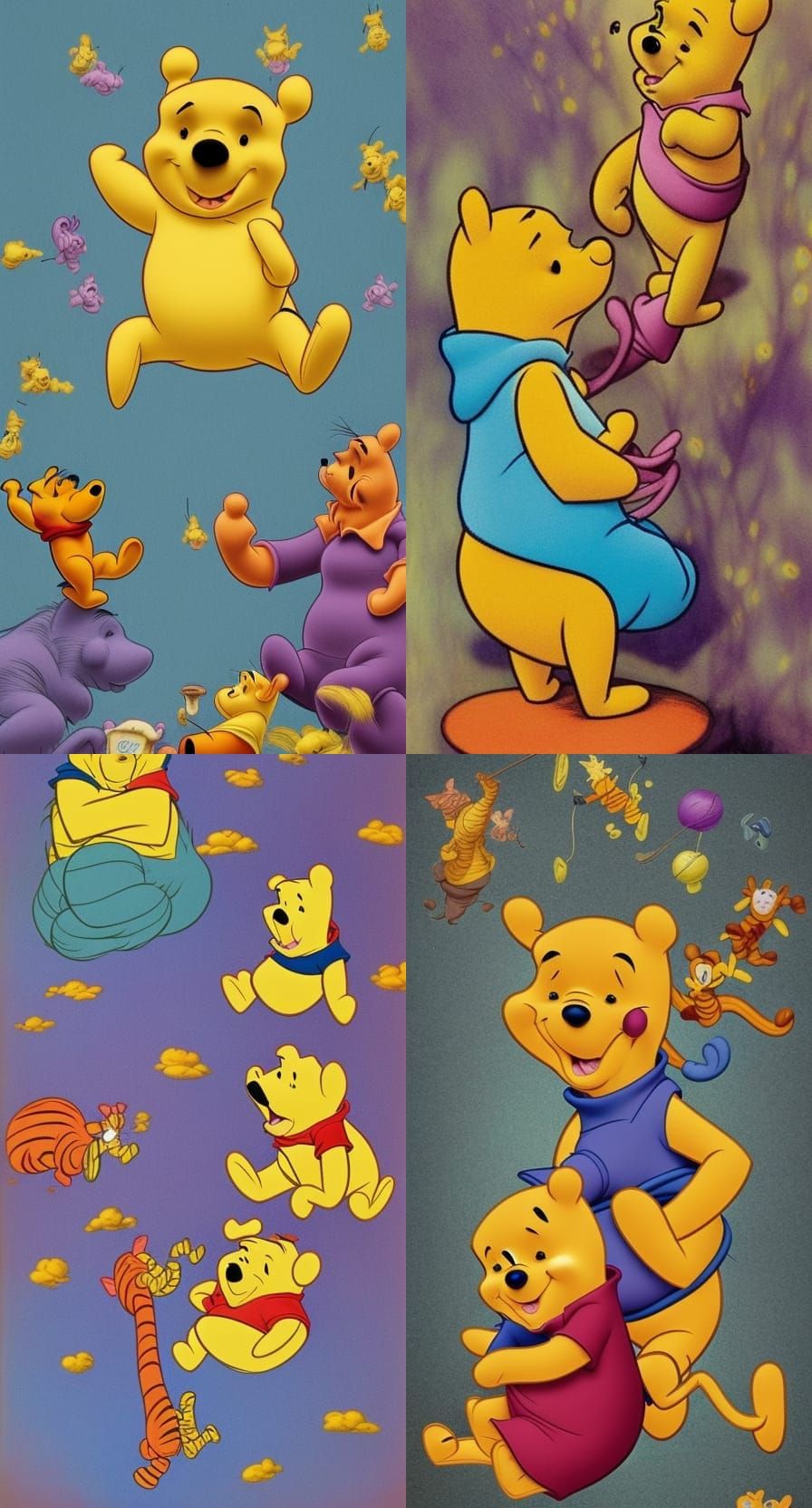 Winnie the Pooh's Bad Dream in Fantasy Art Style
