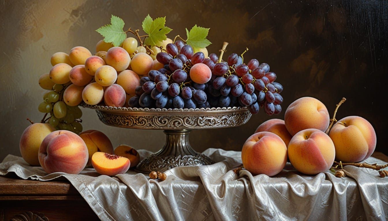 Antique Still Life with Silver Platter Oil Painting