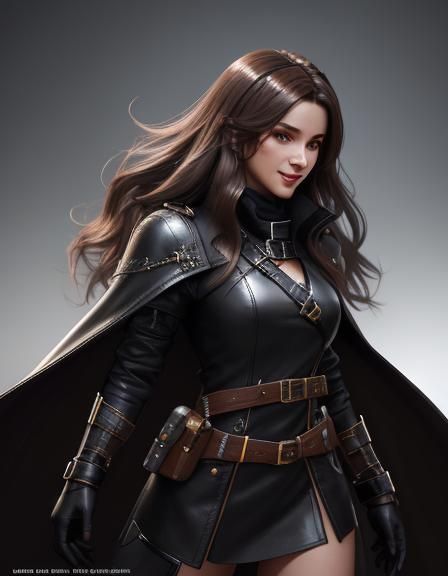 Woman in Leather, Hyperdetailed Artgerm Style