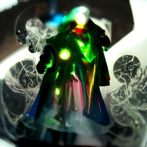 Doctor Doom in a Vaporwave Comic Book Scene