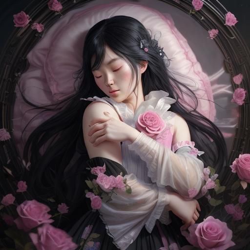 Sleeping Beauty Portrait in Hyperdetailed Style