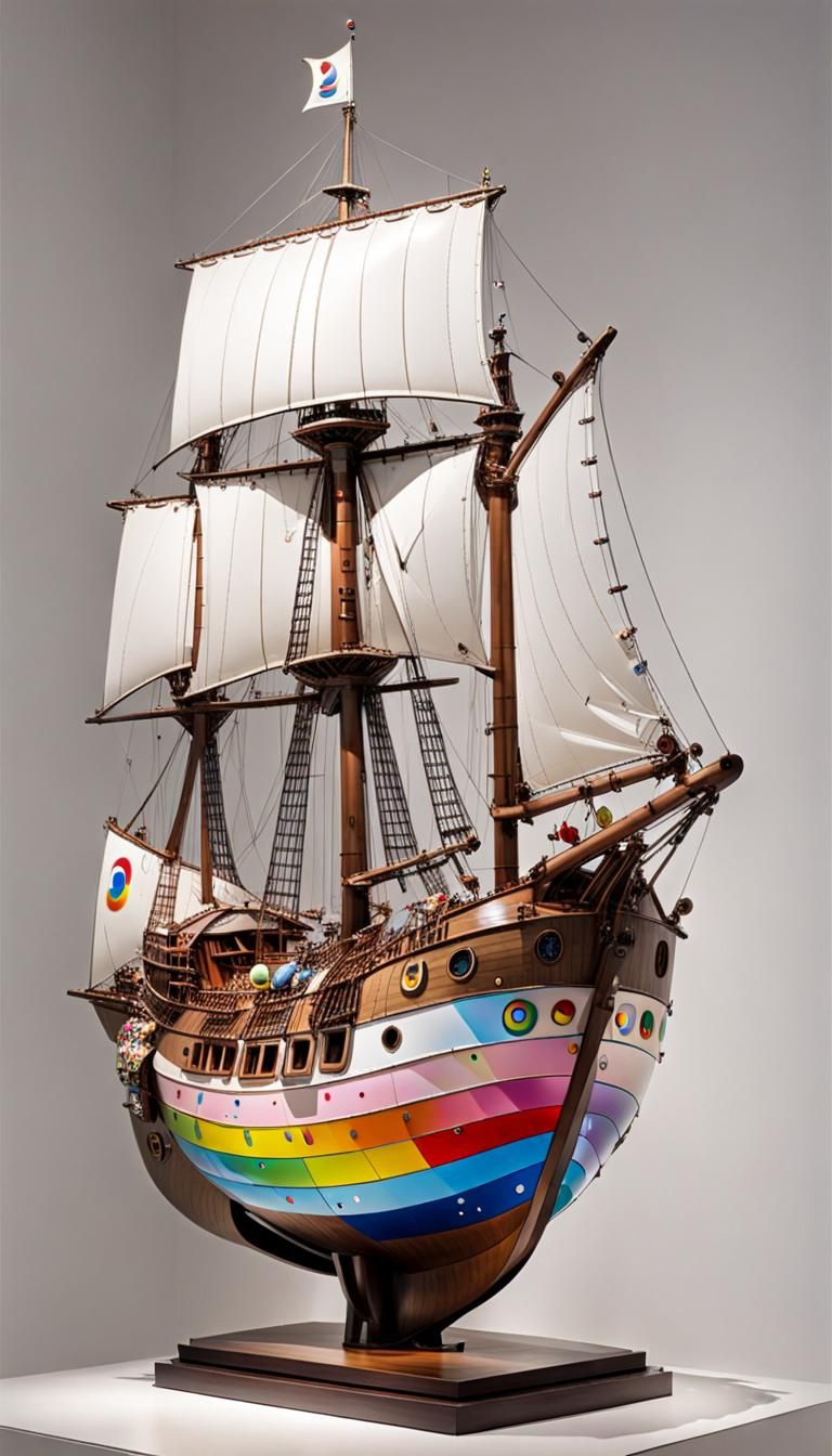 4d sculpture of schooner by Takashi Murakami