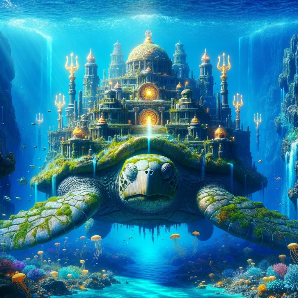 Atlantis on Turtleback: Mythical Underwater City