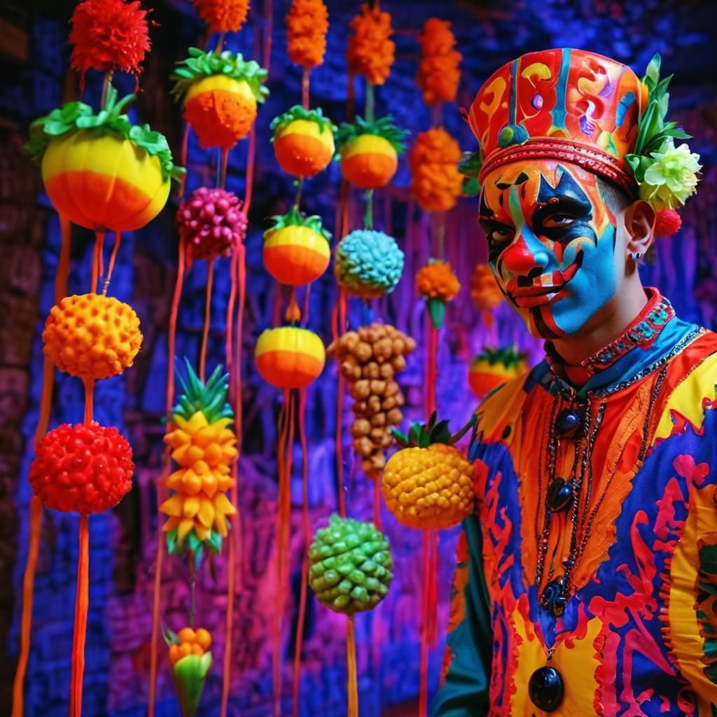 Psychedelic Juggalo Dungeon in 60s Style Photography