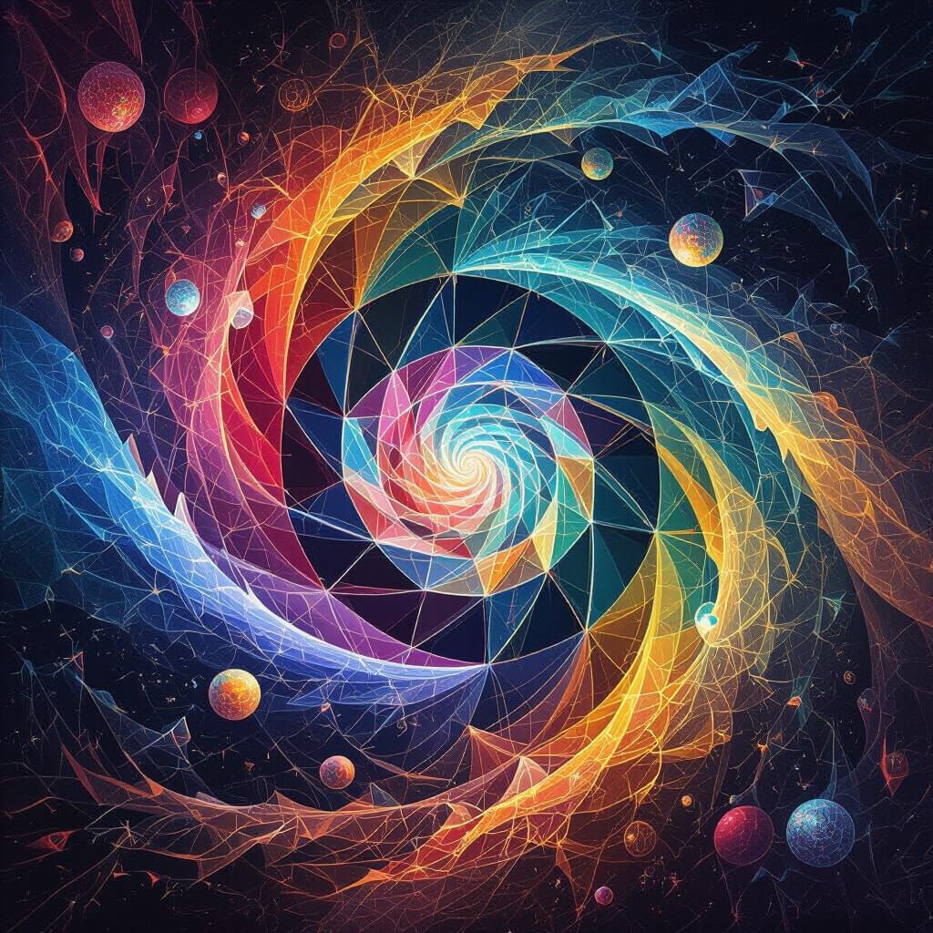 Kaleidoscopic Vortex of Abstract Forms and Fractal Landscape...