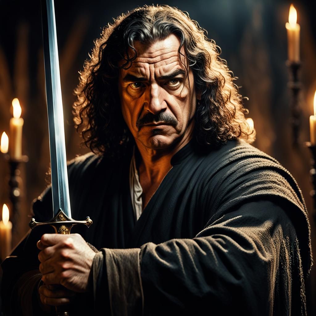 Menacing Inigo Montoya Portrait in Baroque Style