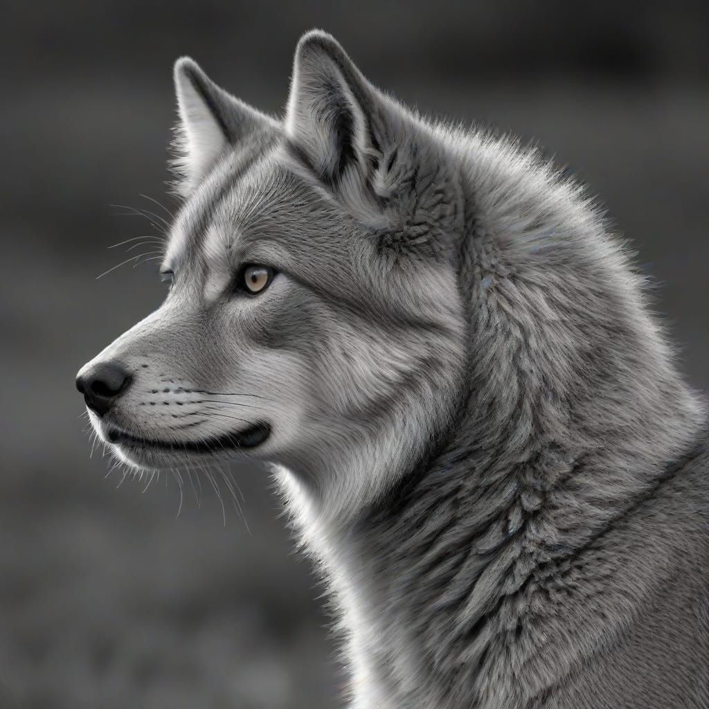 Majestic Wolf on Snowy Ridge