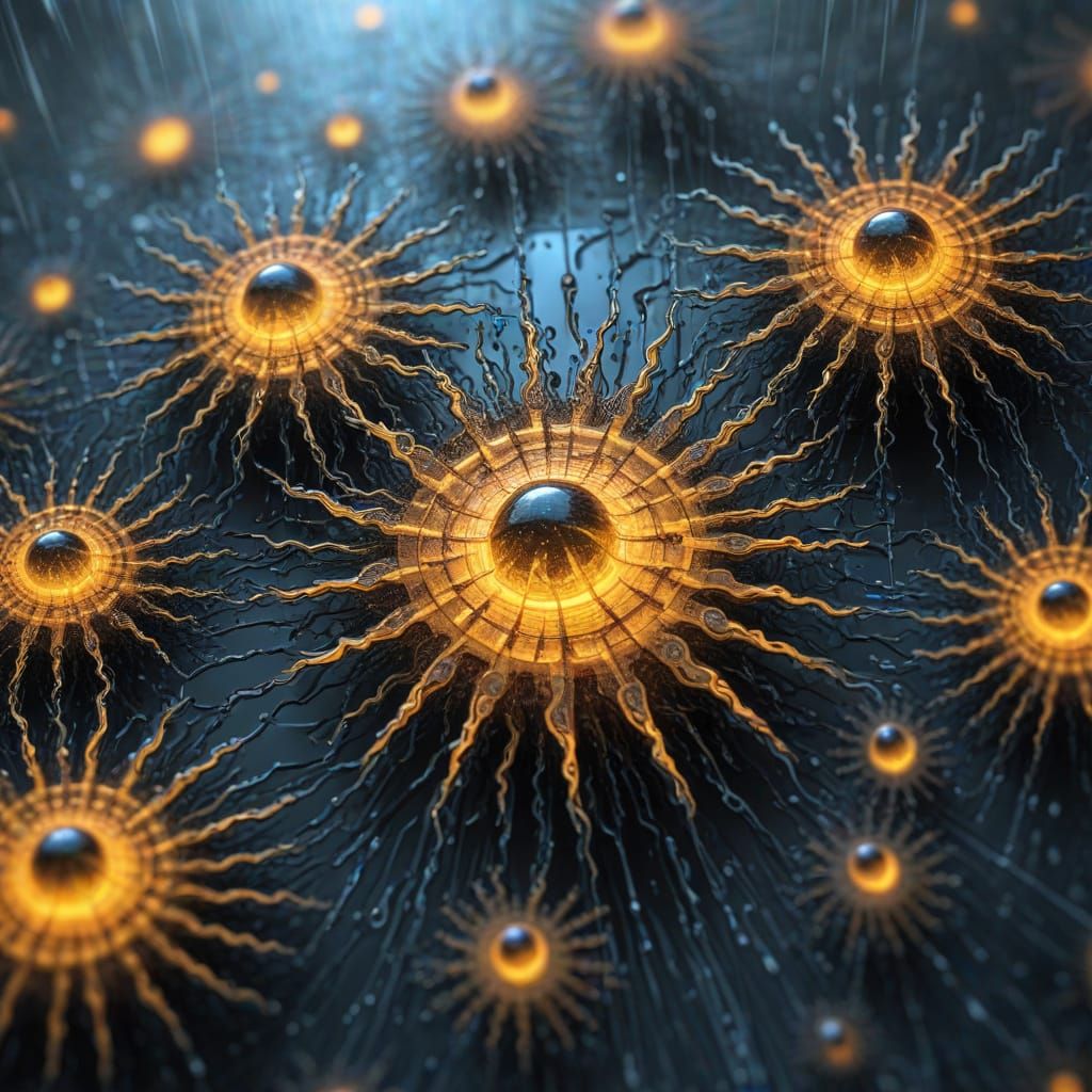 Infinitely Recursive Square Fractal Solar Rain