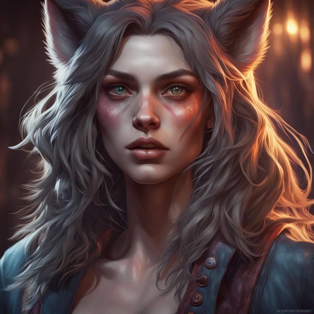 Werewolf Transformation: Hyperdetailed Fantasy Portrait