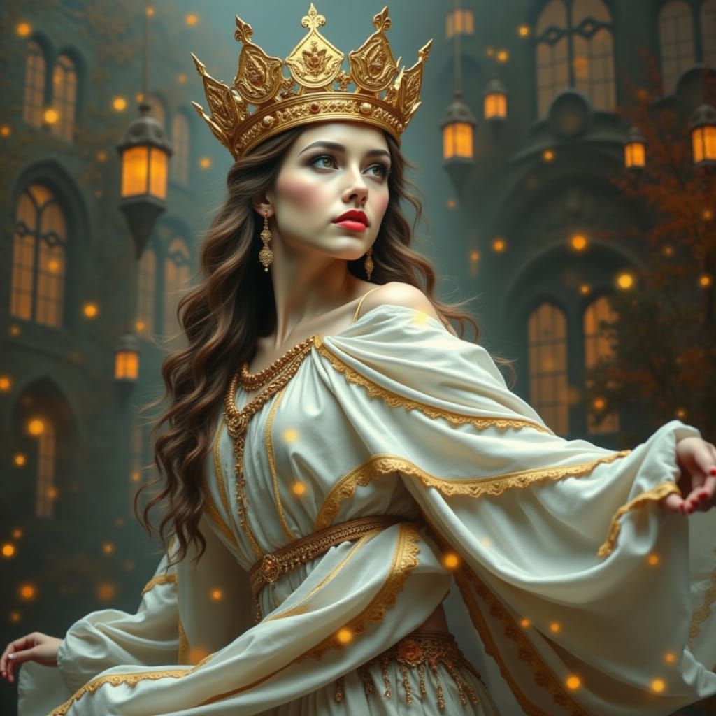 Medieval Princess Libuse of Prague as Prophet in Psychedelic...