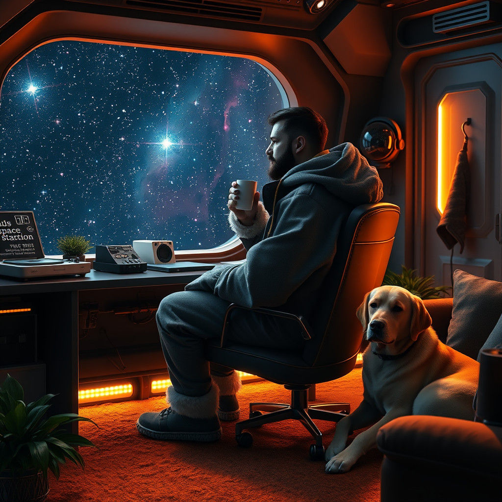 Pilot's Cozy Space Station Retreat