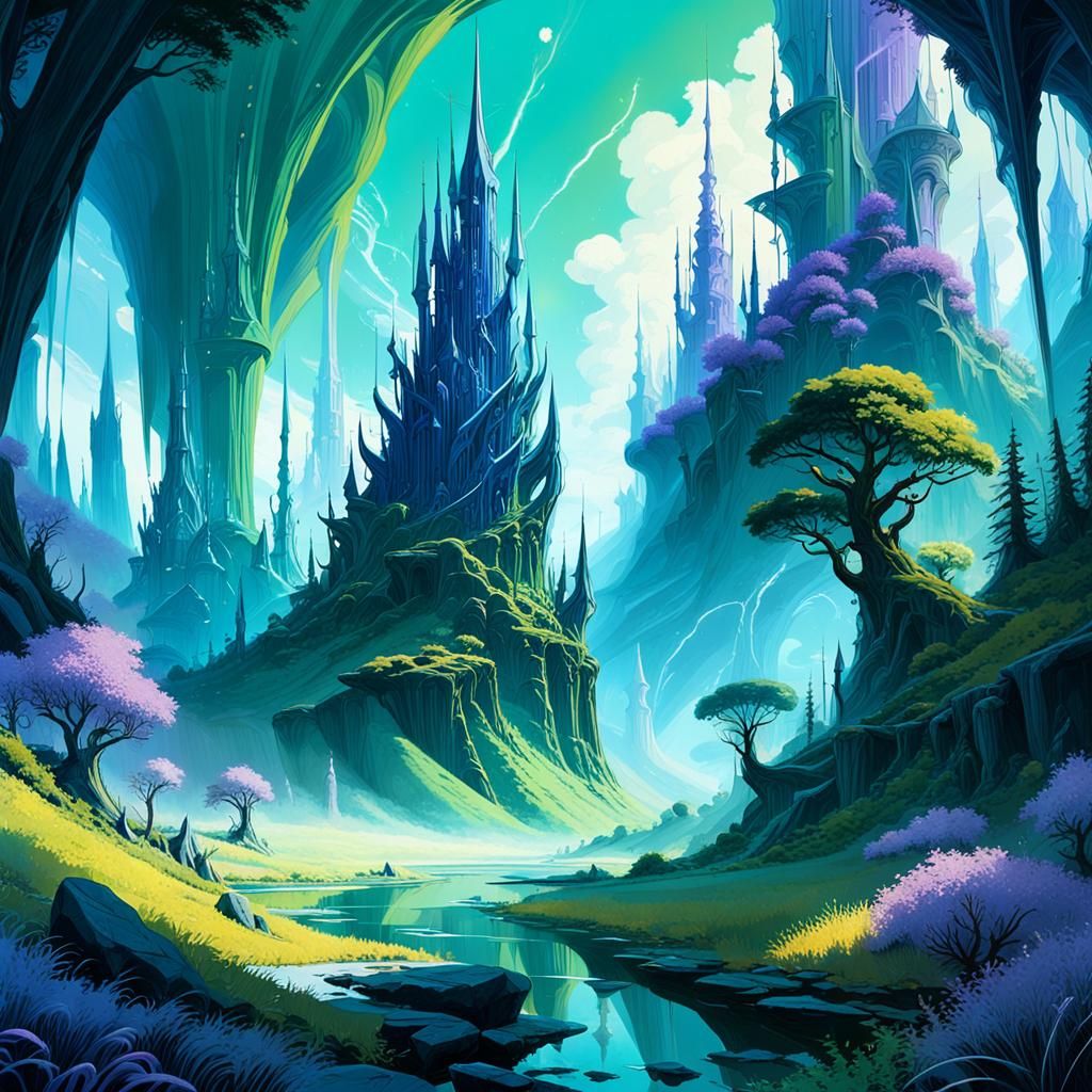 Ethereal Crystal Realm Concept Art