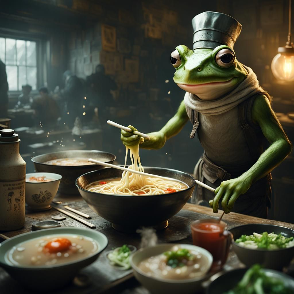 Frog Fairy Chef Making Ramen