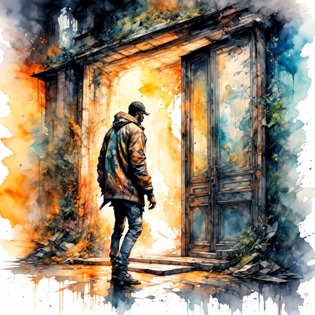 GTA Character in Watercolour Illustration Style