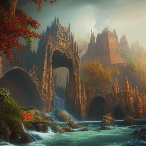 Fantastical Matte Painting with Deep Color