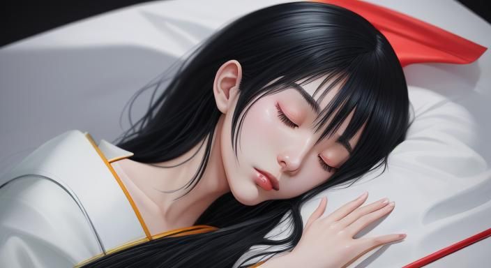 Anime Girl in Yukata with Nine Tails