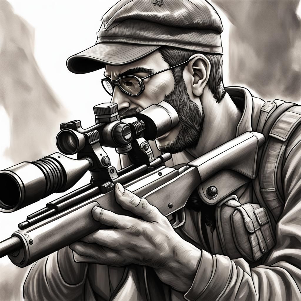 Hyperrealistic Sniper TF2 Drawing