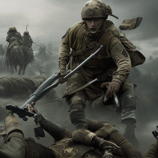 Epic Bayonet Charge in a Digital Matte Painting