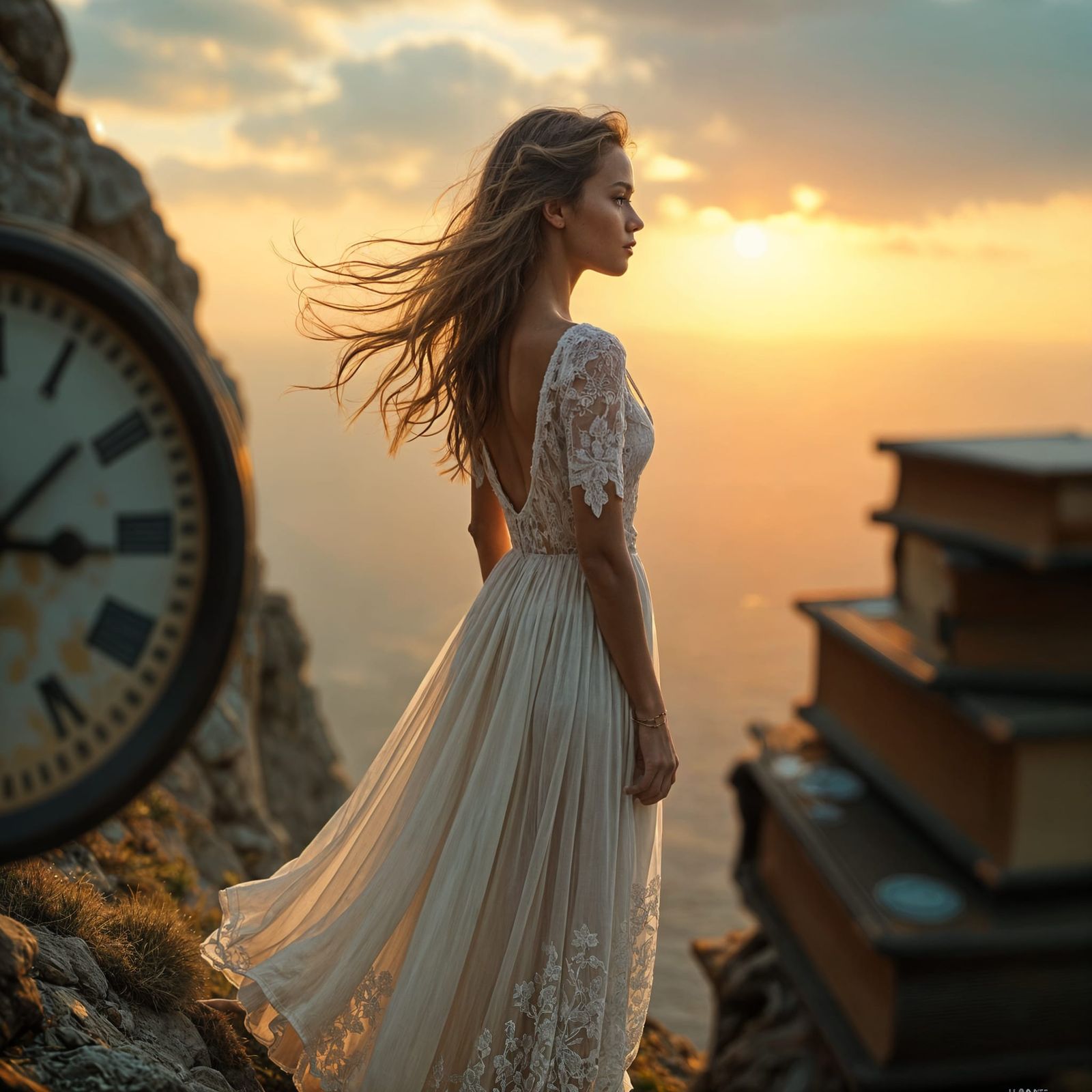 Contemplative Portrait of a Young Woman with Hope