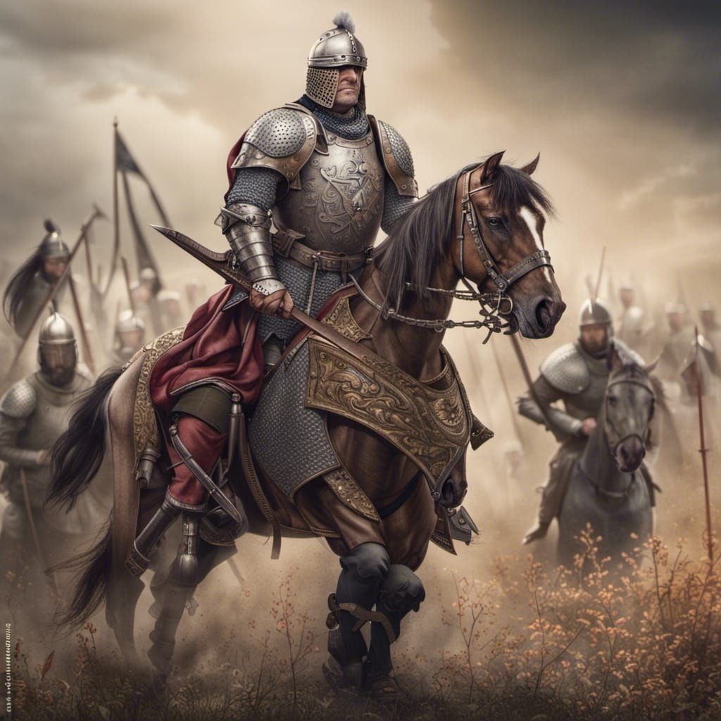 Medieval American General in Detailed Armor