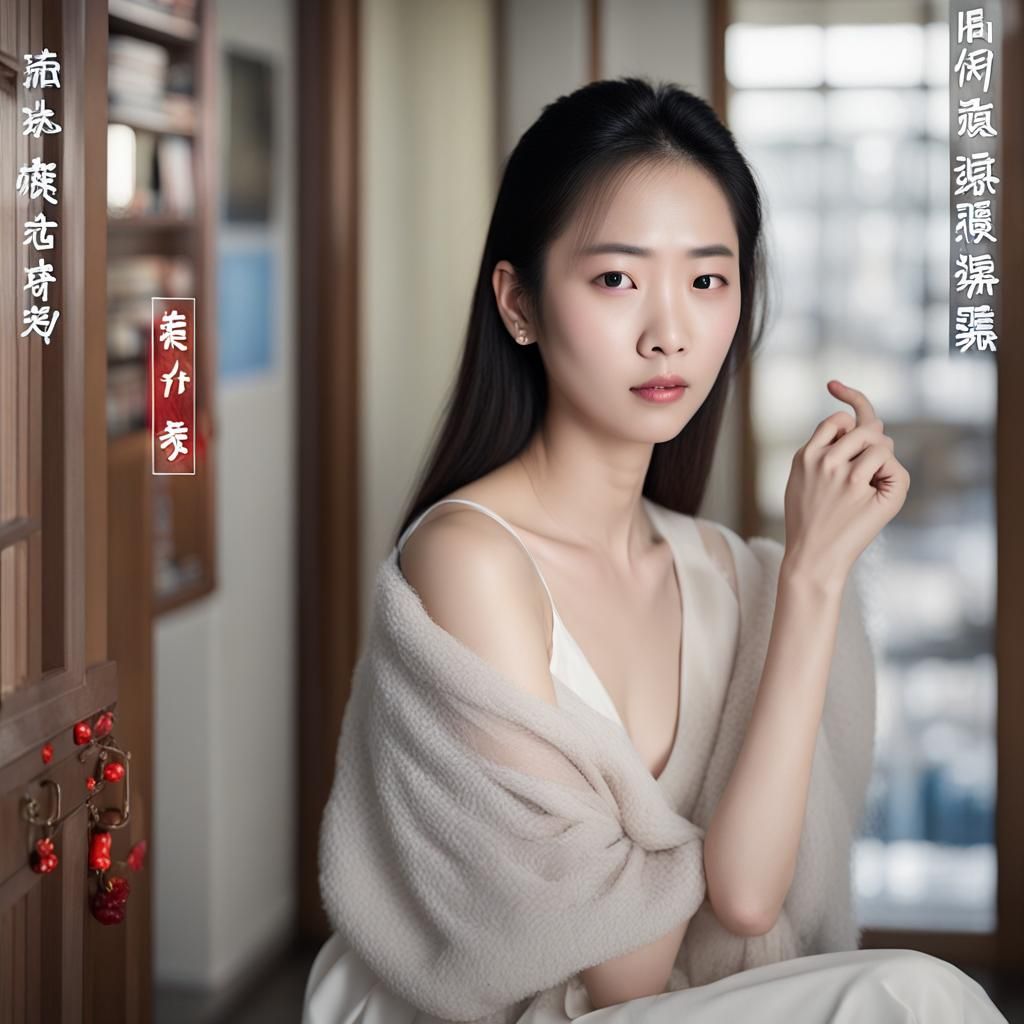 Beautiful Taiwanese Woman Portrait, Natural Lighting, HDR