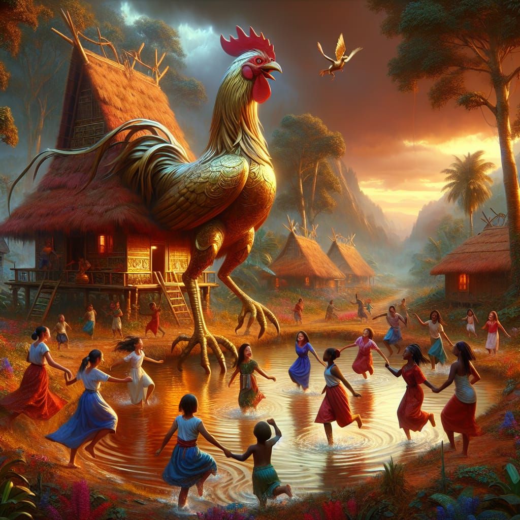 Baba Yaga's Hut: Pondside Dance, Fantasy Art