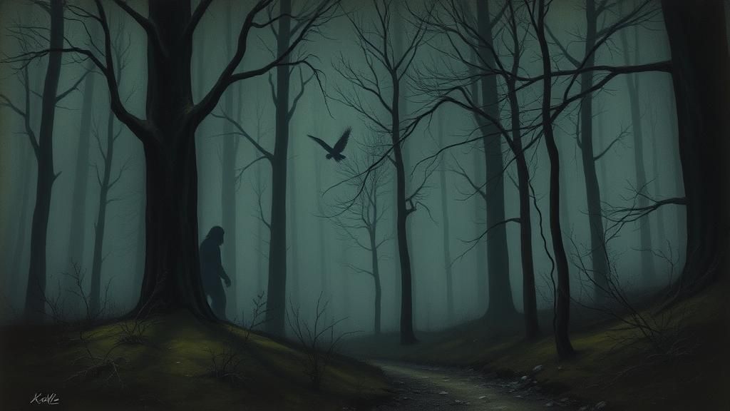 Ethereal Bigfoot in Grimdark Oil Gouache Style