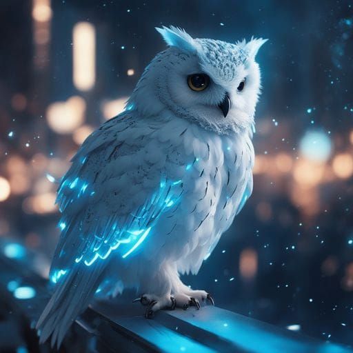 Detailed Blue Owl in Professional Photography Style