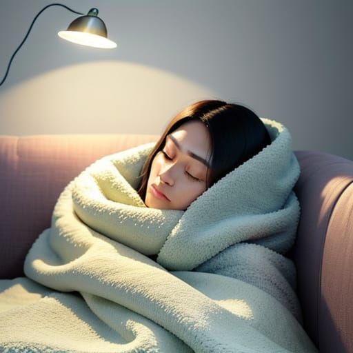 Cozy Relaxation in Pastel Colors: Digital Art