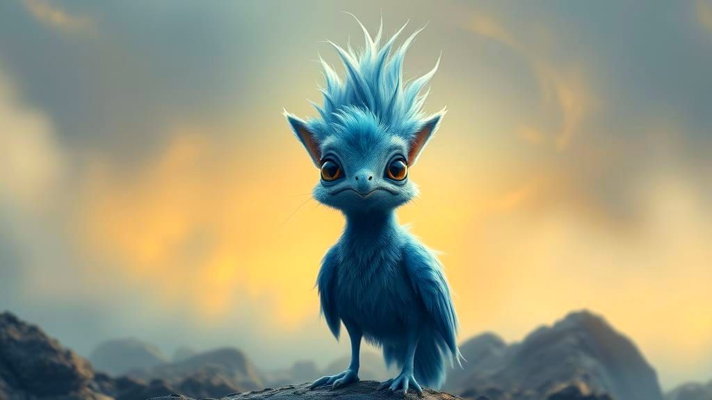 Ethereal Blue Avian Monolith