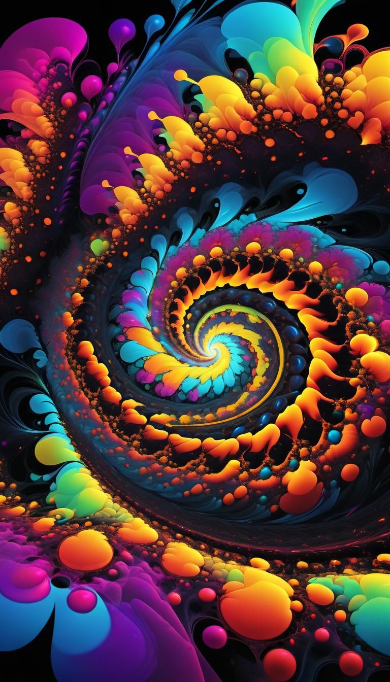 Vibrant Fractal Dreamscape in Hyperdynamic Color
