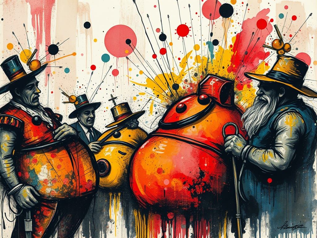 Comical Figures in Bold, Expressive Style