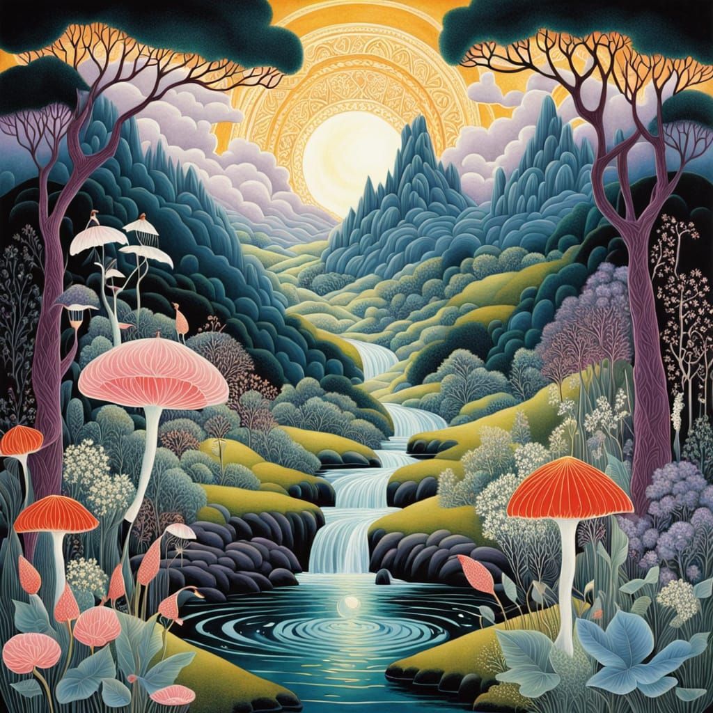 Ethereal Goddess of Dream Plasma in Stormy Weather