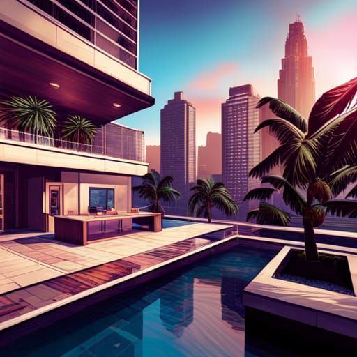 Vice City Hotel in Grand Theft Auto Style