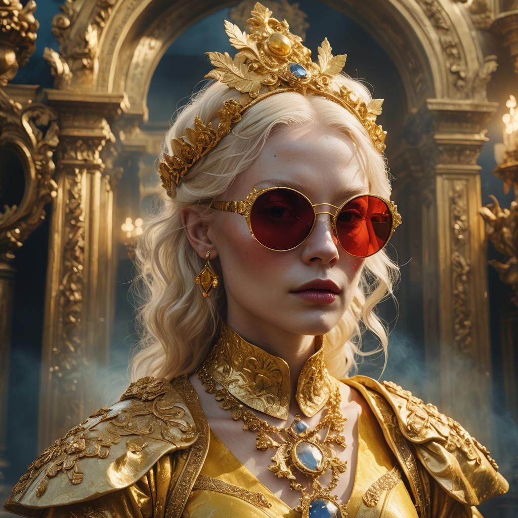Baroque Supermodel in Gold Sunglasses