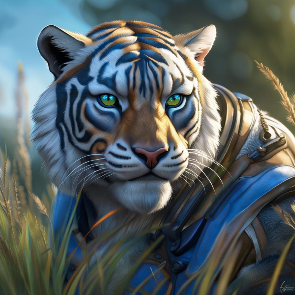 Joyful Tabaxi Tiger Portrait in Unreal Engine 5