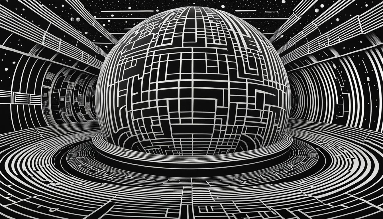 Giant Space Planetarium in 3D Op Art Style