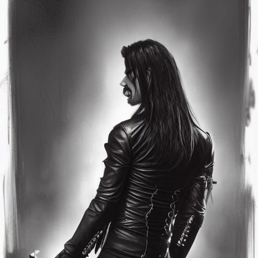 Sinister Vampire Musician with Fangs in Gothic Style