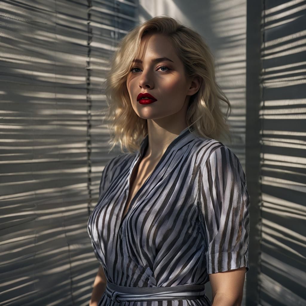 Moody Film Still of Woman in Shadow