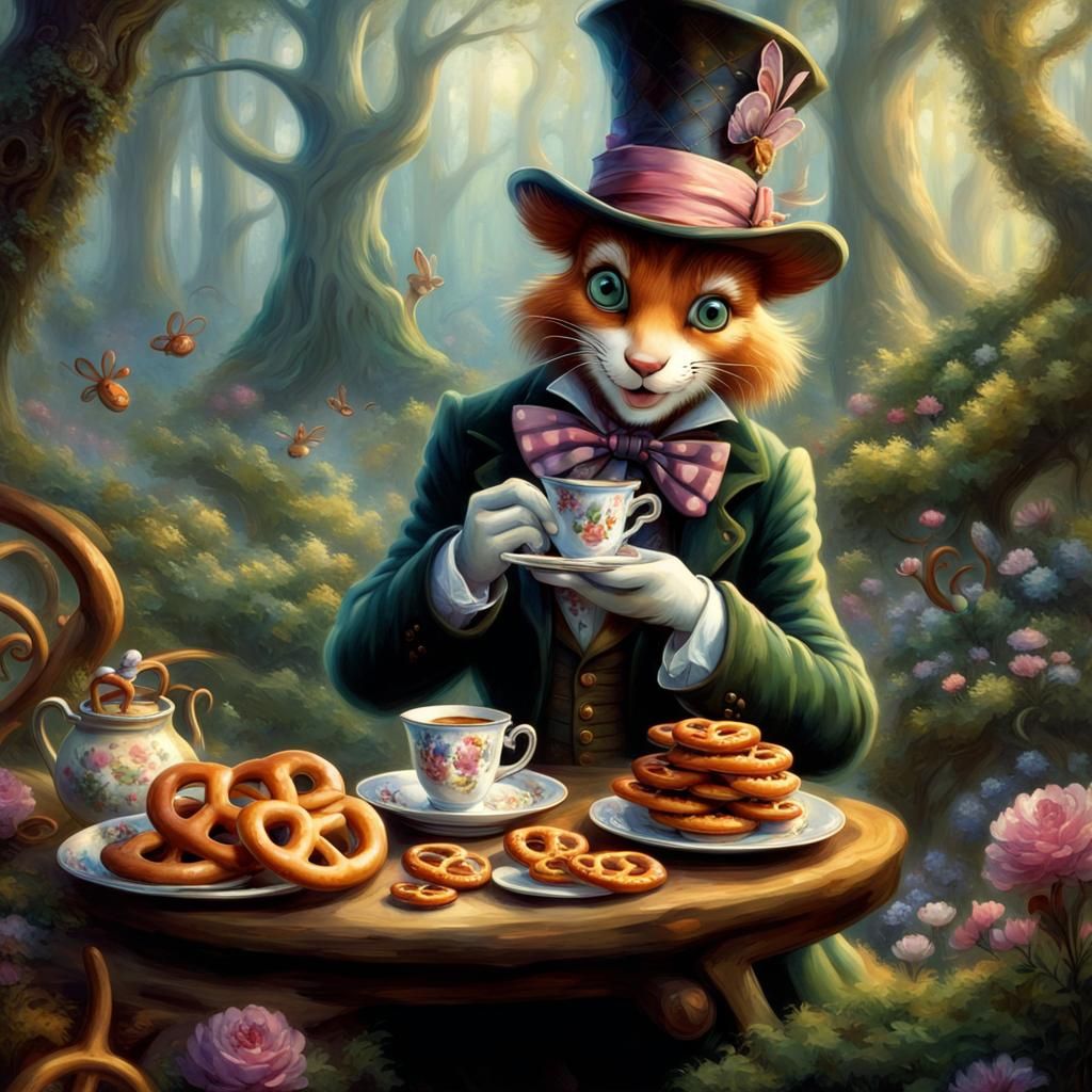 Mad Hatter's Pretzel Tea Party in Enchanted Forest