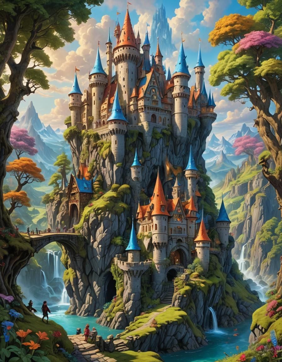 Fairy Tale Castle with Trolls and Pixies
