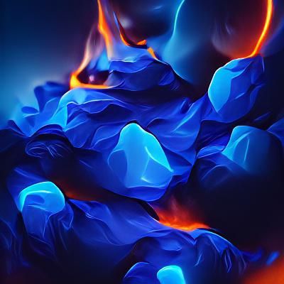 Ethereal Blue Lava Flowing River