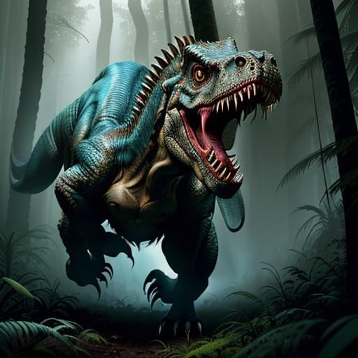 Terrifying T-Rex Chase in Jurassic Forest