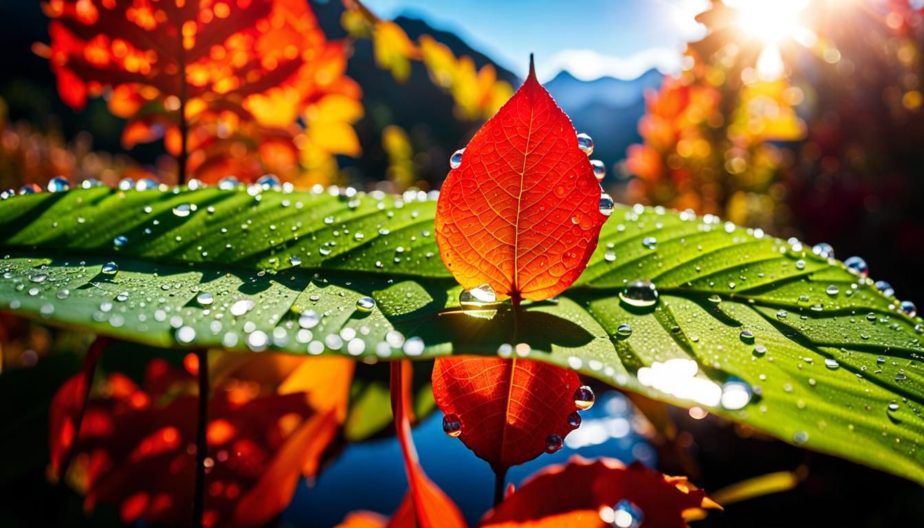 Amazing Macro shot of Resin Fairyautumnscape dew drop by Has...