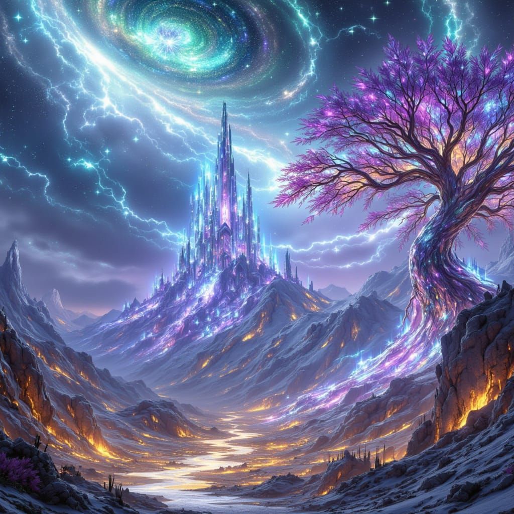 Diamond Brilliance with Cerulean Cascades in Shimmering Meta...