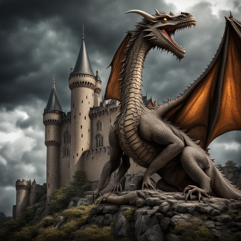 Camelot Under Siege: Dragon in Hyperrealistic Detail