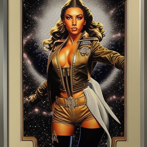 Classic Bomber-Girl Pinup Poster in Photorealistic Style