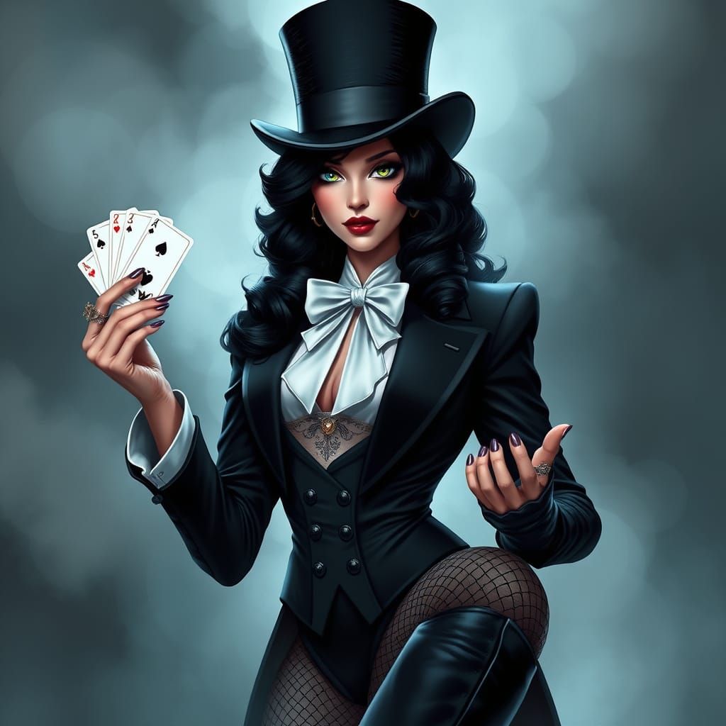 Mystical Zatanna in Elegant Fantasy Attire